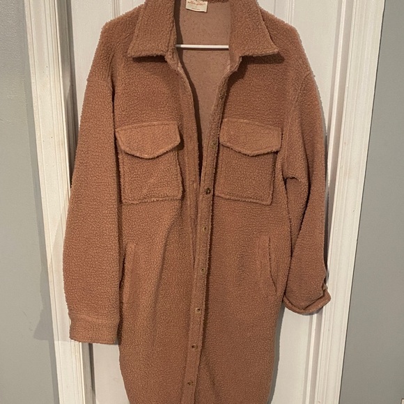 Women's Tan Sherpa Coat - Picture 1 of 1
